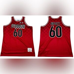 Headgear Classics Boogie Nipsey hussle basketball jersey red checkered 3XL‎ NWOT